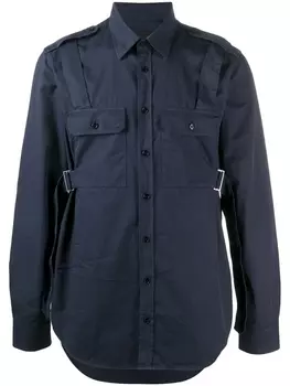 Helmut Lang рубашка с пряжкой, синий