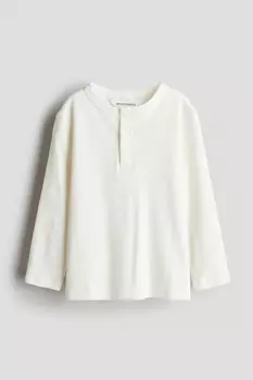 Хенли рубашка из хлопка H&M, белый