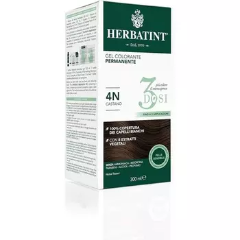 Herbatint Стойкая гелевая краска для волос натуральный коричневый 4N 3 дозы 300 мл