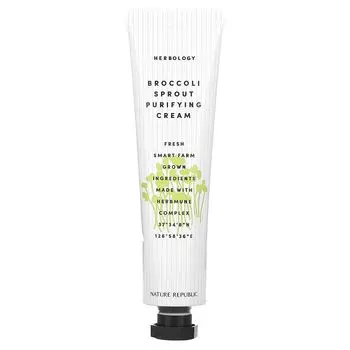 Herbology, Очищающий крем с ростками брокколи, 2,36 жидких унций (70 мл) Nature Republic