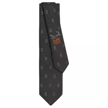 HERMES Мужской шелковый галстук Mulberry, черный