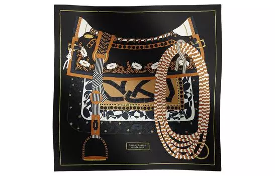 HERMES Шелковый шарф женский черный