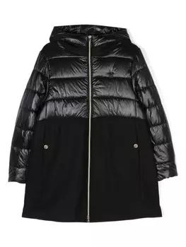 Herno Kids пуховик со вставками и капюшоном, черный