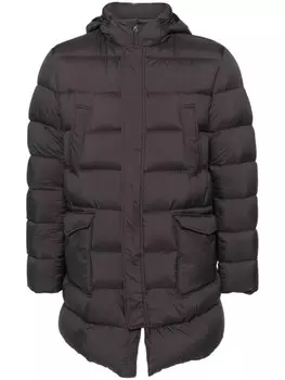 Herno пуховик с капюшоном, коричневый
