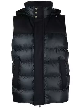 Herno quilted hooded gilet, синий