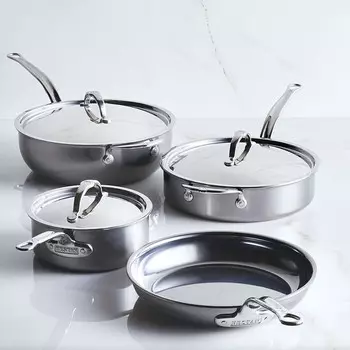 Hestan 7 Pc NanoBond Набор посуды из молекулярного титана, серебряный
