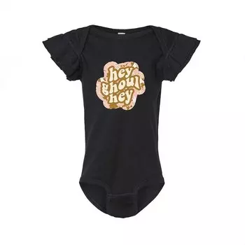 Hey Ghoul Hey Colorful Детское боди с развевающимися рукавами The Juniper Shop, черный