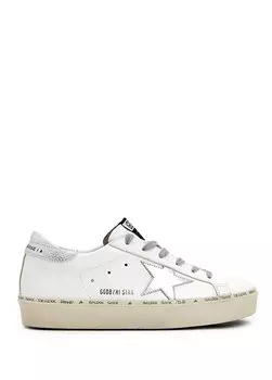 Hi star белые серебристые женские кожаные кроссовки Golden Goose