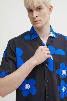 Хлопчатобумажная рубашка Hugo Blue, черный