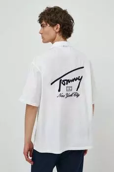 Хлопчатобумажная рубашка Tommy Jeans, белый