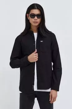 Хлопчатобумажная рубашка Tommy Jeans, черный