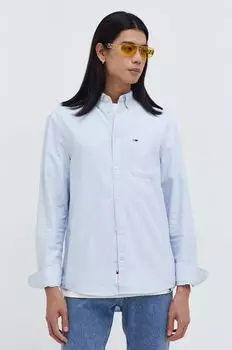 Хлопчатобумажная рубашка Tommy Jeans, синий