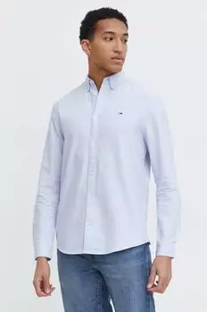Хлопчатобумажная рубашка Tommy Jeans, синий