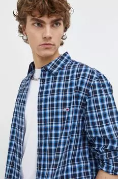 Хлопчатобумажная рубашка Tommy Jeans, темно-синий