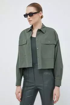 Хлопчатобумажная рубашка Weekend Max Mara, зеленый