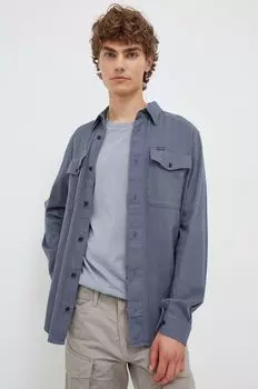 Хлопчатобумажную рубашку G-Star Raw, синий