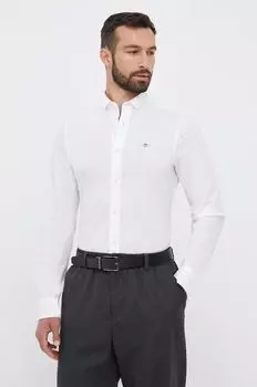 Хлопчатобумажную рубашку Gant, белый