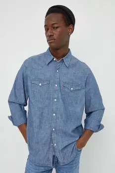 Хлопчатобумажную рубашку Levi's, синий