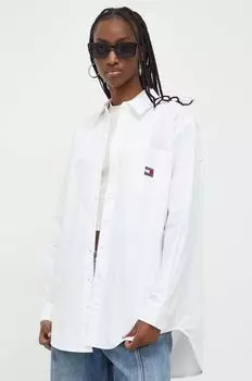 Хлопчатобумажную рубашку Tommy Jeans, белый