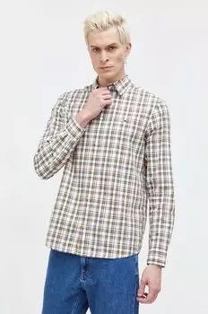 Хлопчатобумажную рубашку Tommy Jeans, коричневый