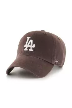 Хлопковая бейсболка 57brand MLB Los Angeles Dodgers 47brand, коричневый