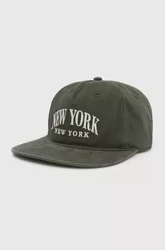 Хлопковая бейсболка Abercrombie & Fitch, зеленый