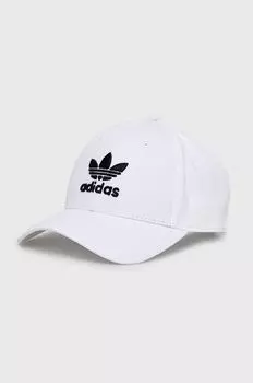 Хлопковая бейсболка adidas Originals, белый