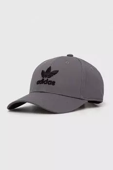 Хлопковая бейсболка adidas Originals, серый