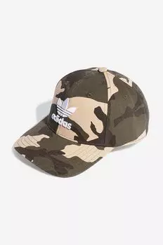 Хлопковая бейсболка adidas Originals, зеленый