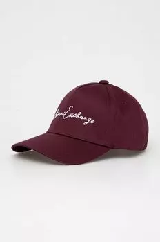 Хлопковая бейсболка Armani Exchange, бордовый