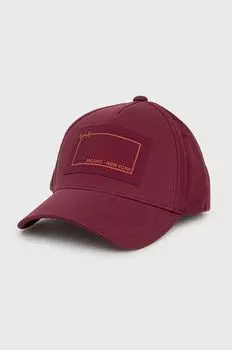 Хлопковая бейсболка Armani Exchange, бордовый