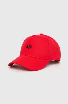 Хлопковая бейсболка Armani Exchange, красный