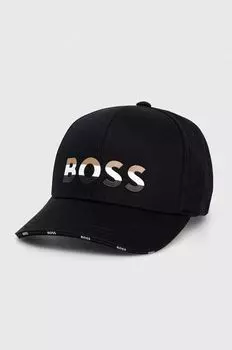 Хлопковая бейсболка Boss, черный