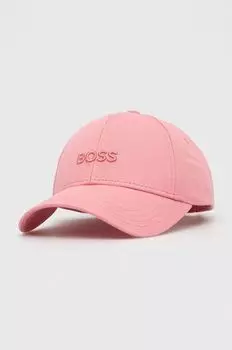 Хлопковая бейсболка Boss, розовый