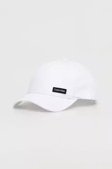 Хлопковая бейсболка Calvin Klein, белый