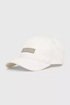 Хлопковая бейсболка Calvin Klein, белый