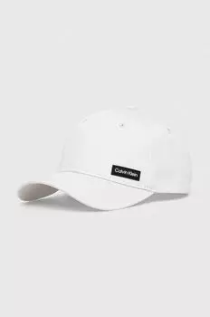 Хлопковая бейсболка Calvin Klein, белый