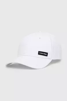 Хлопковая бейсболка Calvin Klein, белый