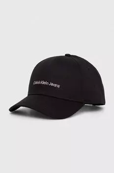 Хлопковая бейсболка Calvin Klein Jeans, черный