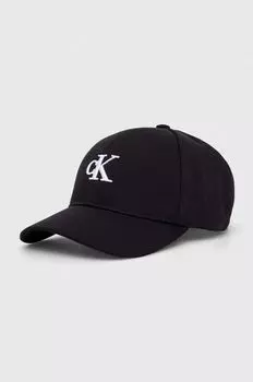 Хлопковая бейсболка Calvin Klein Jeans, черный