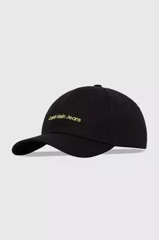 Хлопковая бейсболка Calvin Klein Jeans, черный