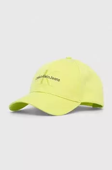 Хлопковая бейсболка Calvin Klein Jeans, зеленый