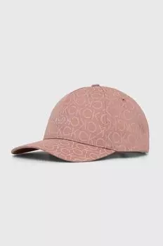 Хлопковая бейсболка Calvin Klein, розовый