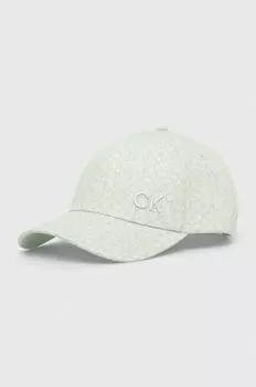 Хлопковая бейсболка Calvin Klein, зеленый