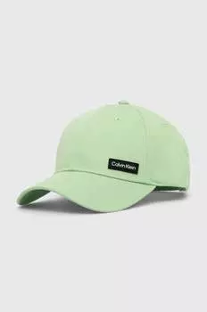 Хлопковая бейсболка Calvin Klein, зеленый