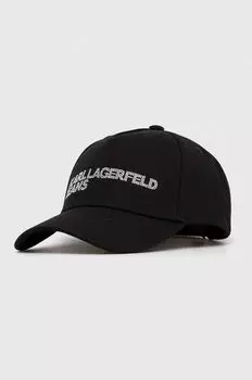 Хлопковая бейсболка Karl Lagerfeld, черный