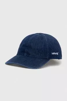 Хлопковая бейсболка Levi's, синий