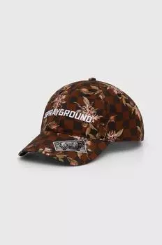 Хлопковая бейсболка Sprayground, коричневый