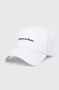 Хлопковая бейсболка Tommy Jeans, белый