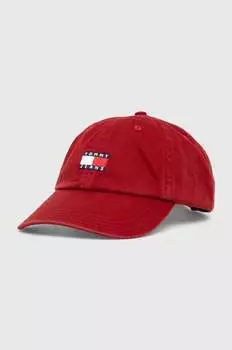 Хлопковая бейсболка Tommy Jeans, гранат